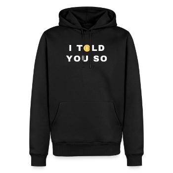 Bitcoin je vous l’ai dit - Sweat à capuche Premium bio Homme - noir - Devant - Nico (187cm)