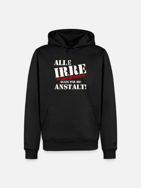 IRRE - Männer Premium Bio Hoodie - Schwarz