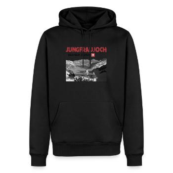 Jungfraujoch Schweizer Berge T-Shirt drucken - Männer Premium Bio Hoodie - Schwarz - Vorne - Nico (187cm)