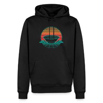 Ramen Soup Retro Vintage Retro Wave - Men’s Premium Organic Hoodie - black - Front - Nico (187cm)