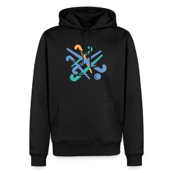 Hockey stick - Men’s Premium Organic Hoodie - black - Front - Nico (187cm)