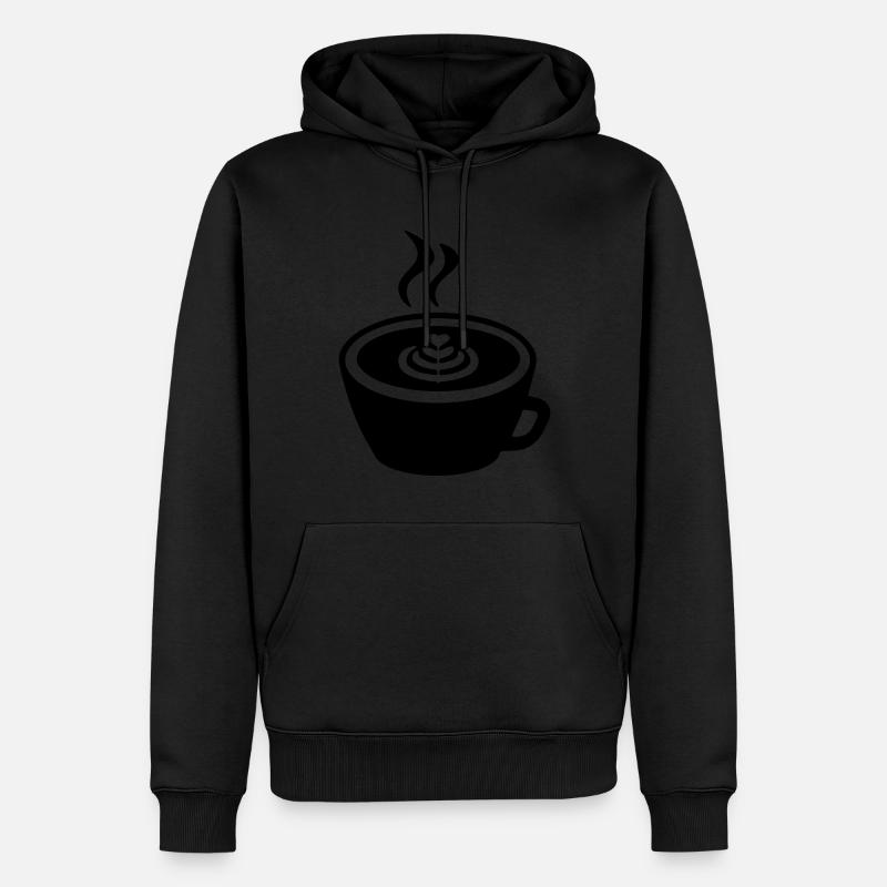 Icône du café - Sweat à capuche Premium bio Homme - noir