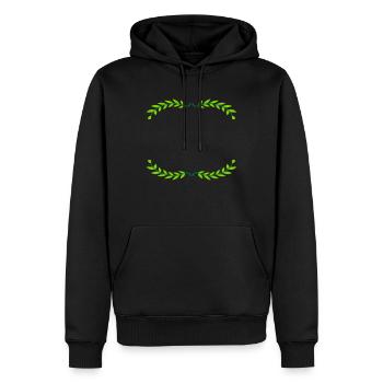 Illustration des feuilles de la baie de cadre - Sweat à capuche Premium bio Homme - noir - Devant - Nico (187cm)