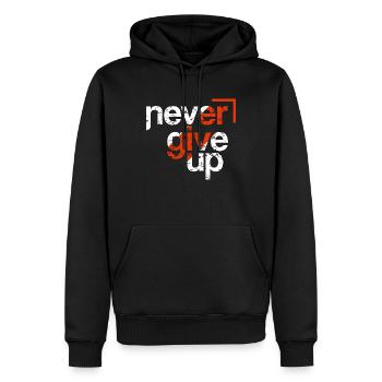 ne jamais abandonner - Sweat à capuche Premium bio Homme - noir - Devant - Nico (187cm)