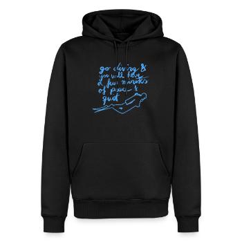 Go Diving - Taucher Spruch blau - Männer Premium Bio Hoodie - Schwarz - Vorne - Nico (187cm)