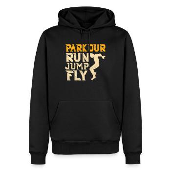 Parkour Run Jump Fly Free Running Traceur - Männer Premium Bio Hoodie - Schwarz - Vorne - Nico (187cm)