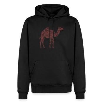 Chameau - Sweat à capuche Premium bio Homme - noir - Devant - Nico (187cm)