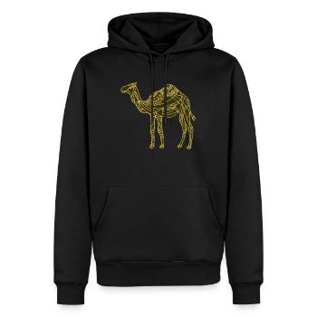 Chameau - Sweat à capuche Premium bio Homme - noir - Devant - Nico (187cm)