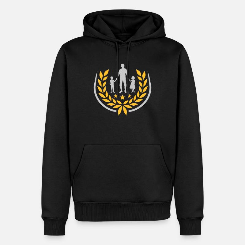 Sterne Papa Kinder Lorbeerkranz - Männer Premium Bio Hoodie - Schwarz