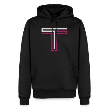 T Marque de vêtements - Sweat à capuche Premium bio Homme - noir - Devant - Nico (187cm)