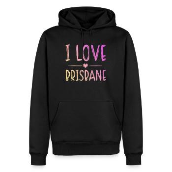I Love Brisbane - Männer Premium Bio Hoodie - Schwarz - Vorne - Nico (187cm)