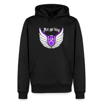 Erzgebirge meine Haamit - Männer Premium Bio Hoodie - Schwarz - Vorne - Nico (187cm)