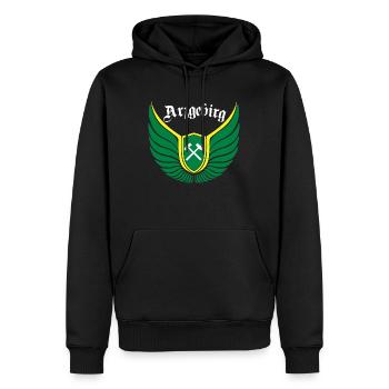 Erzgebirge meine Haamit - Männer Premium Bio Hoodie - Schwarz - Vorne - Nico (187cm)
