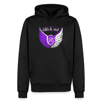 Erzgebirge Glück auf Heimat Wandern Bergbau - Männer Premium Bio Hoodie - Schwarz - Vorne - Nico (187cm)