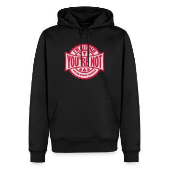 have fun at work - Men’s Premium Organic Hoodie - black - Front - Nico (187cm)