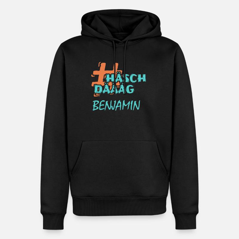 Benjamin - Männer Premium Bio Hoodie - Schwarz