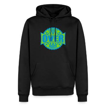 planet over profit quote - Men’s Premium Organic Hoodie - black - Front - Nico (187cm)