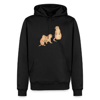Chiens de prairie - Sweat à capuche Premium bio Homme - noir - Devant - Nico (187cm)