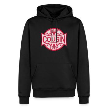 best cousin ever Zitat - Männer Premium Bio Hoodie - Schwarz - Vorne - Nico (187cm)