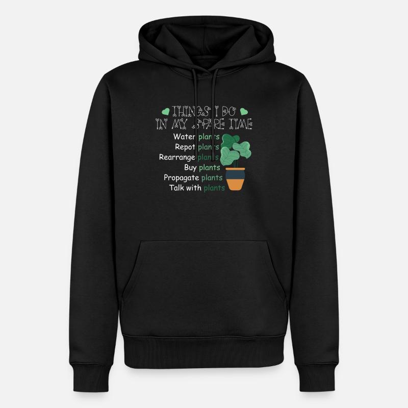 Freizeit im Garten - Männer Premium Bio Hoodie - Schwarz
