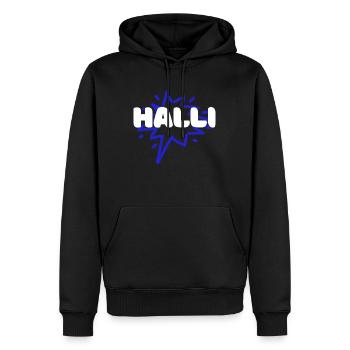 Partnerlook Halli Galli - Männer Premium Bio Hoodie - Schwarz - Vorne - Nico (187cm)
