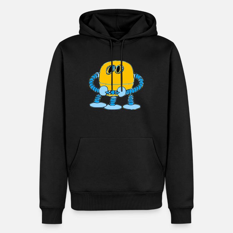 R3D4 der kleine Roboter - Männer Premium Bio Hoodie - Schwarz