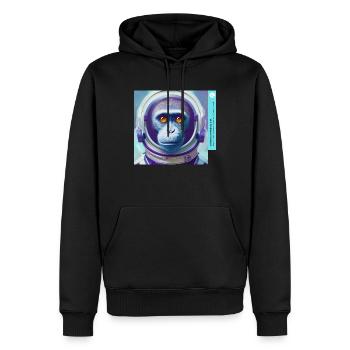 MONKEY IN SPACE Nr. 0001 - Männer Premium Bio Hoodie - Schwarz - Vorne - Nico (187cm)