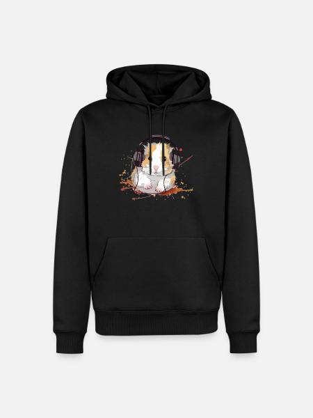 Mikey the audiophile hamster - Men’s Premium Organic Hoodie - black