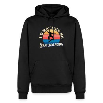 Ich würde lieber Skateboard fahren - Männer Premium Bio Hoodie - Schwarz - Vorne - Nico (187cm)