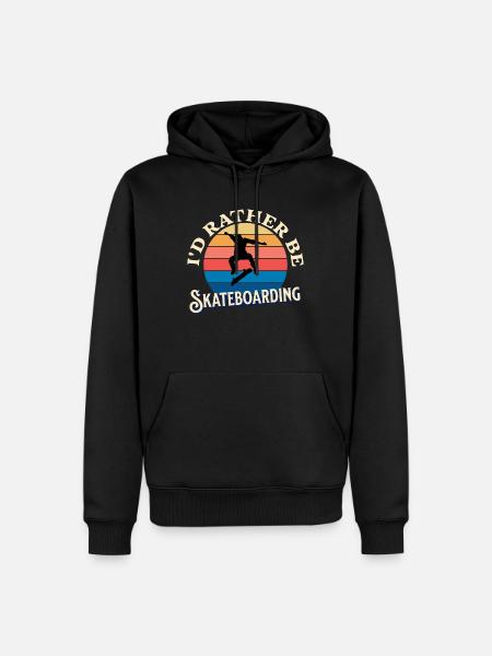 I’D Rather be Skateboarding - Men’s Premium Organic Hoodie - black