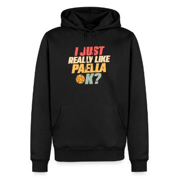 J’aime vraiment la paella, d’accord? Plat de riz España Fo - Sweat à capuche Premium bio Homme - noir - Devant - Nico (187cm)