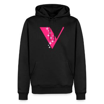 Buchstabe V Glitzer - Männer Premium Bio Hoodie - Schwarz - Vorne - Nico (187cm)