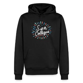Super collègue - Sweat à capuche Premium bio Homme - noir - Devant - Nico (187cm)