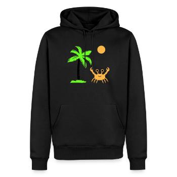 krabbe sonne palme - Männer Premium Bio Hoodie - Schwarz - Vorne - Nico (187cm)