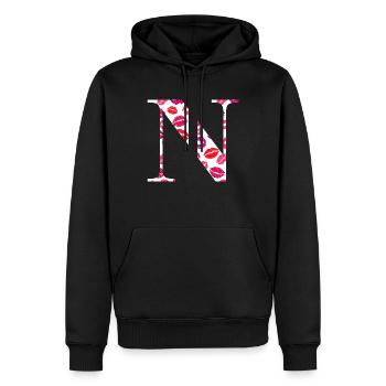 Brief n Küsse - Männer Premium Bio Hoodie - Schwarz - Vorne - Nico (187cm)