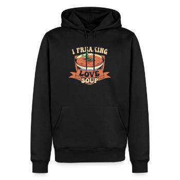 J’aime Freaking Love Soupe Repas Bol De Nourriture - Sweat à capuche Premium bio Homme - noir - Devant - Nico (187cm)
