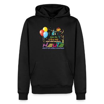 Birthday Birthday - Today I can do everything - Men’s Premium Organic Hoodie - black - Front - Nico (187cm)