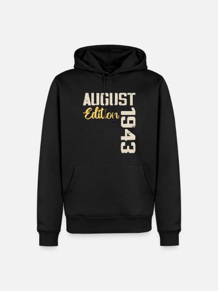 Fødselsdag august 1943 - Limited Edition august 1943 - Herre Premium økologisk hoodie - sort