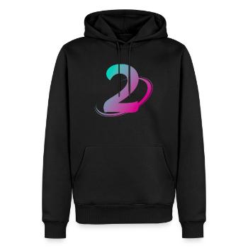 Nummer 2 mehrfarbig - Männer Premium Bio Hoodie - Schwarz - Vorne - Nico (187cm)