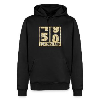 Goldene 50 Jahre Kilometerzähler zum 50 Geburtstag - Männer Premium Bio Hoodie - Schwarz - Vorne - Nico (187cm)