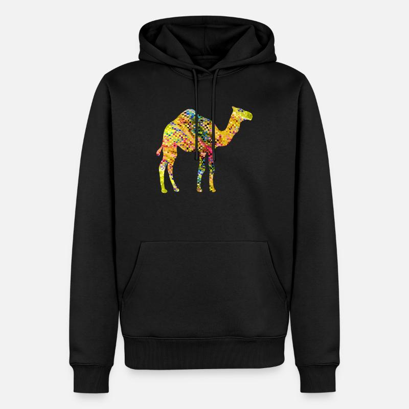 Kamel - Männer Premium Bio Hoodie - Schwarz
