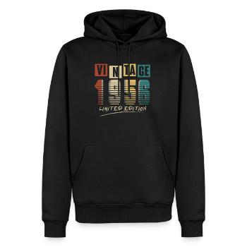 1956 Jahrgang 1956 Jahrgang 1956 Geburtstag. Jahr 2 - Männer Premium Bio Hoodie - Schwarz - Vorne - Nico (187cm)