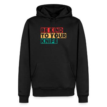 Be Kind! - Männer Premium Bio Hoodie - Schwarz - Vorne - Nico (187cm)