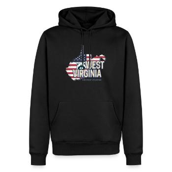 West Virginia Vereinigte Staaten USA Souvenir - Männer Premium Bio Hoodie - Schwarz - Vorne - Nico (187cm)