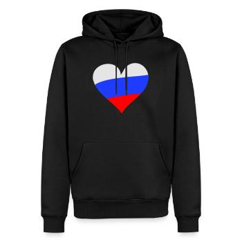 Herz Russland - Sweat à capuche Premium bio Homme - noir - Devant - Nico (187cm)