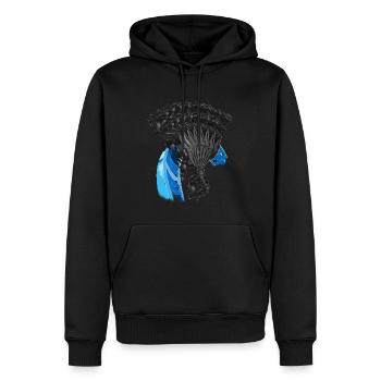 Wing Coaster - Pur - Sweat à capuche Premium bio Homme - noir - Devant - Nico (187cm)