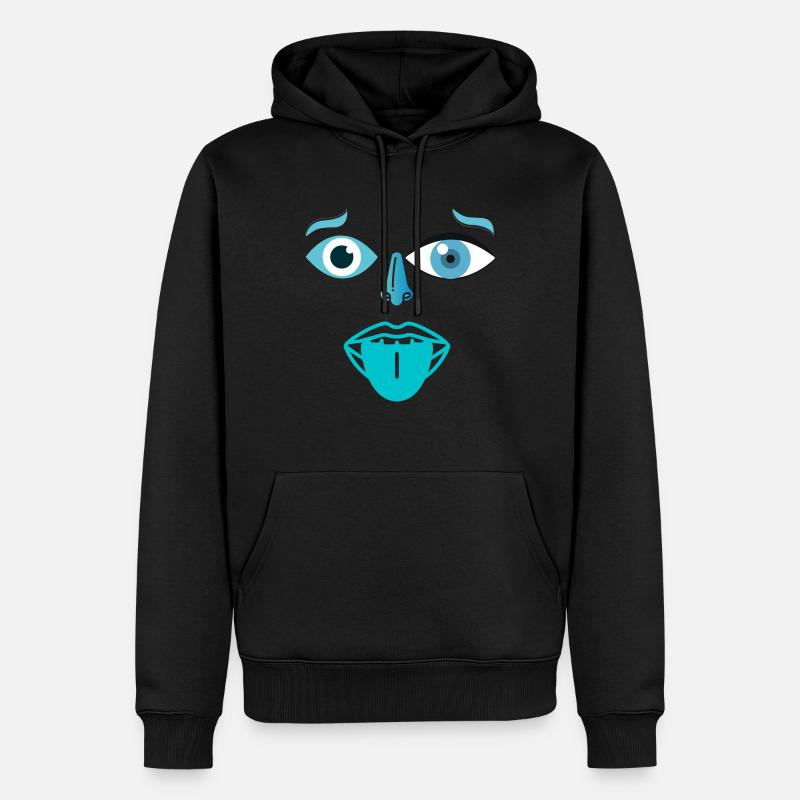 Mint Face - Männer Premium Bio Hoodie - Schwarz