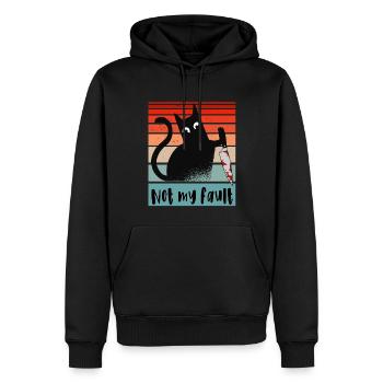 Pas ma faute, chat innocent avec un couteau - Sweat à capuche Premium bio Homme - noir - Devant - Nico (187cm)