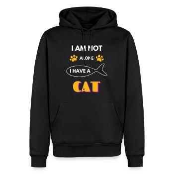 I am not alone. I have a cat is one of the best no - Men’s Premium Organic Hoodie - black - Front - Nico (187cm)