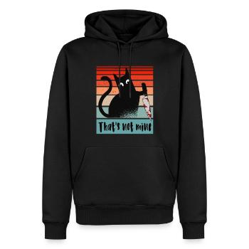 Das gehört mir nicht, Unschuldige Katze mit Messer - Männer Premium Bio Hoodie - Schwarz - Vorne - Nico (187cm)